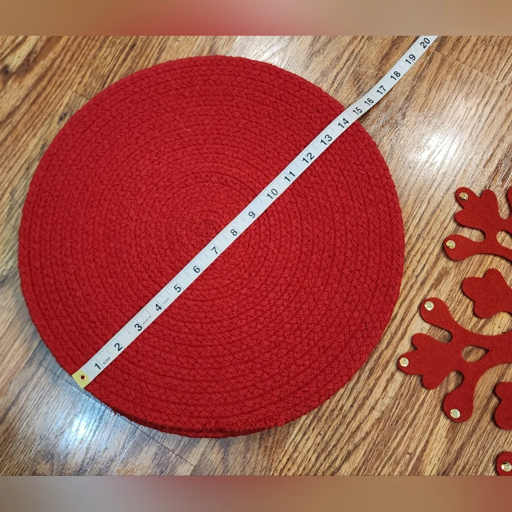 6 piece Set Woven Indoor/Outdoor Placemats or Chairmats, Round, 14.5